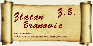 Zlatan Branović vizit kartica
